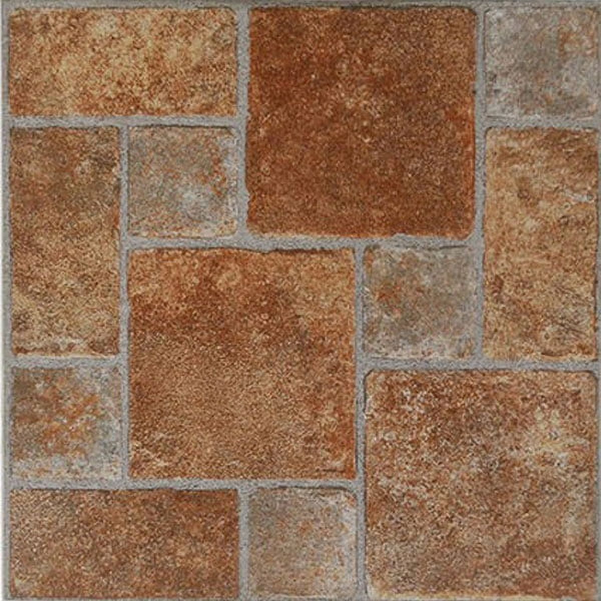 Paver Stone Vinyl Tile 40 Pc Adhesive Kitchen Flooring Actual 12'' x 12''