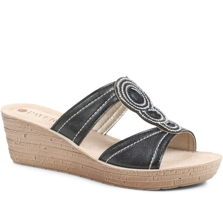 Pavers silver wedge sandals best sale