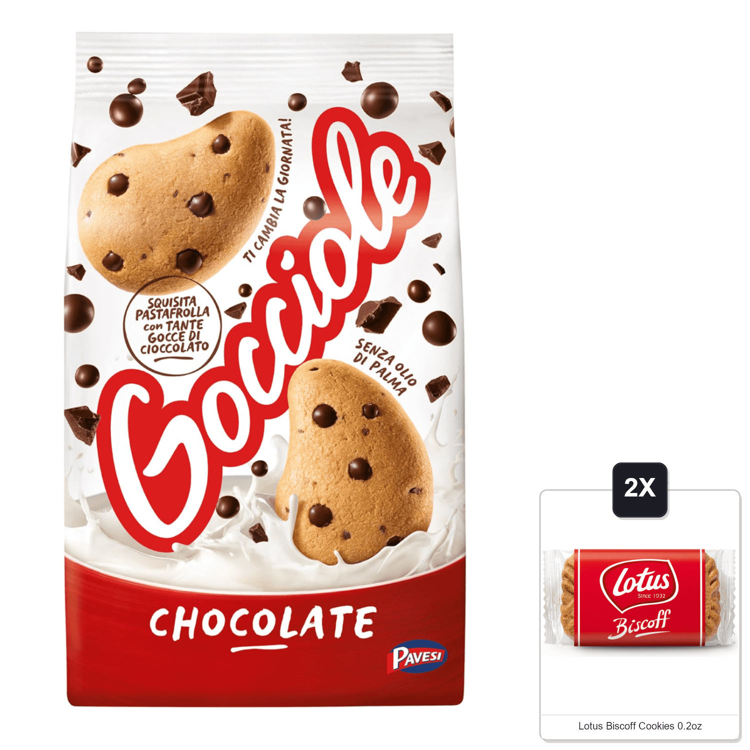 Lotus Choco Pavesi Gocciole 17.64Oz (500G) – Authentic Italian Chocolate Chip ...