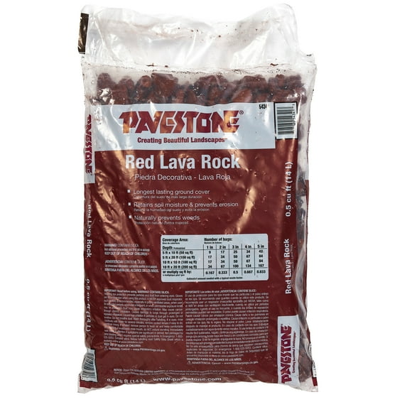 Pavestone Red Lava Rock for Landscaping, Garden, Outdoor Yard, 0.5 Cu ...