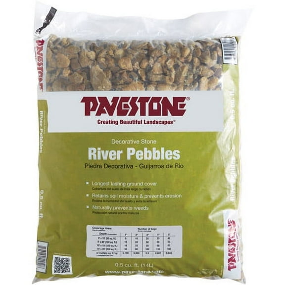 Pavestone .5 Cu. ft. Bagged River Pebbles