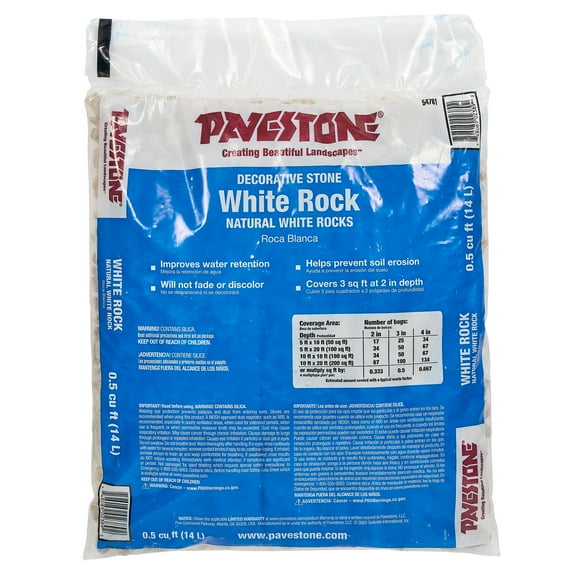 Pavestone .5 Cubic Feet Bagged White Decorative Rock