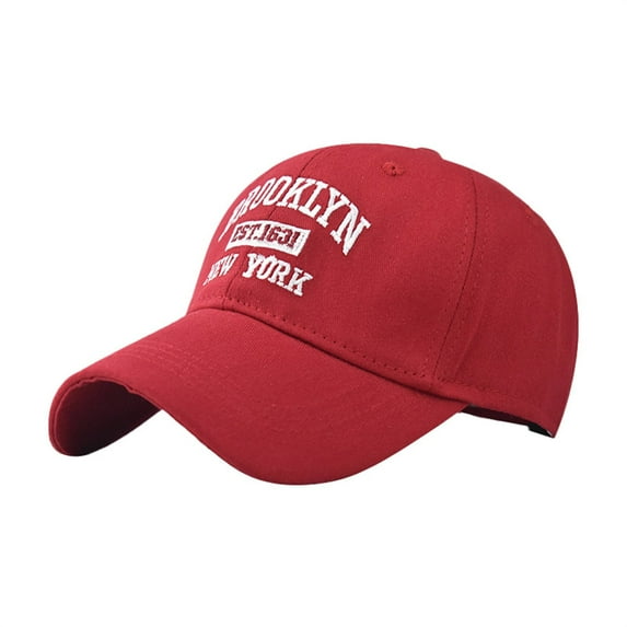 Pavied Baseball Cap Gorras Para Hombres Originales Alphabet Embroidery Solid Color Duck Hat Trend Personality Outdoor Print Breathable Mesh Hat Snapback Hats for Men Running Hat Red One Size