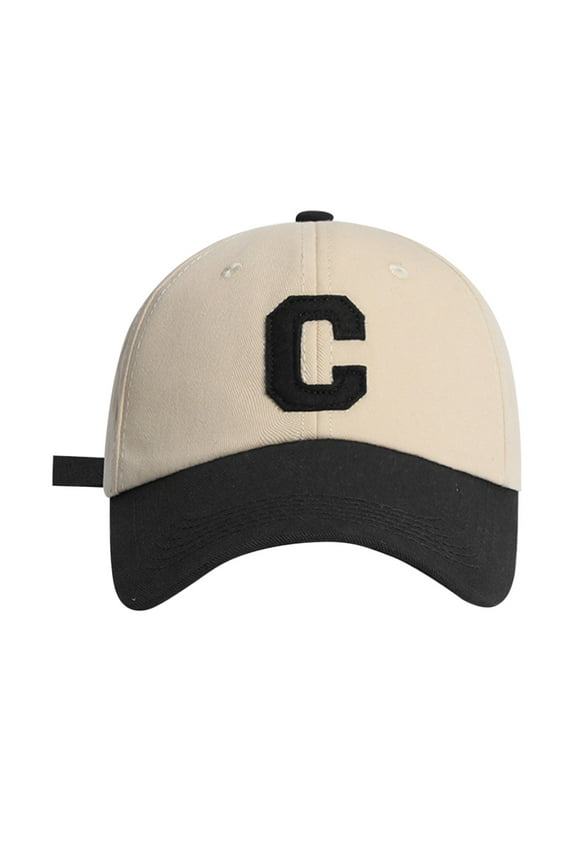 Baseball Cap Gorras Para Hombres Originales Spring/Summer Big Headed Soft Top C Letter Colored Duck Tongue Hat Baseball Hat Snapback Hats for Men Running Hat Black One Size