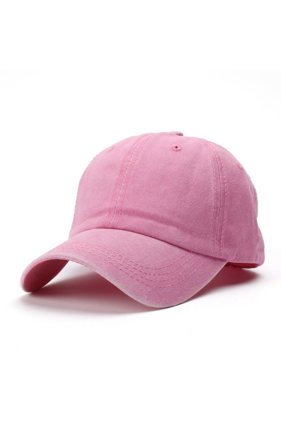Baseball Cap Sun Hats Unisex Children Casual Solid Baseball Hat Adjustable Washed Baseball Cap Snapback Hats Baby Hat Pink One Size