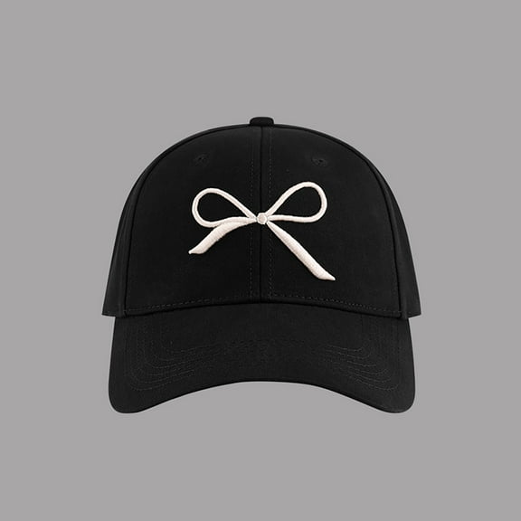 Pavied Baseball Cap Trucker Hat Women's Embroidered Bow Baseball Cap Versatile For Spring And Summer Small Cap Cycling Camping Fashionable Cap Snapback Hats Hats for Women Black A