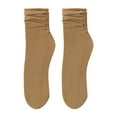 thumbnail image 1 of Pavied Crew Socks Running Socks Women's Summer And Autumn Thin Ice Socks Solid Simple Ice Silk Socks Mid Tube Socks Cotton Socks Hiking Socks Khaki A, 1 of 2