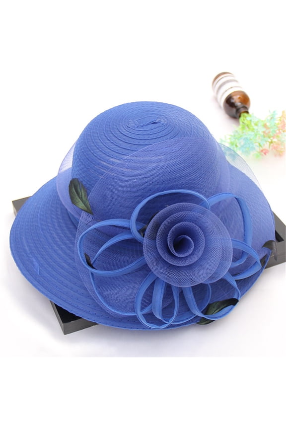 Fedora Hats Sun Hats Women's Church Kentucky Daily Cap Fascinator Bridal Tea Party Wedding Hat Flat Cap Hats for Women Blue One Size