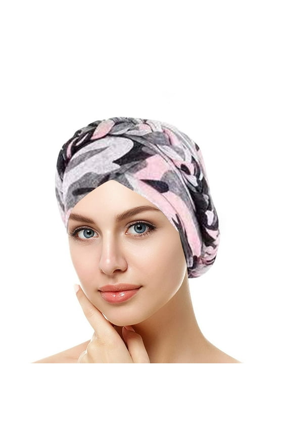 Head Wraps Wig Cap Chemo Cancer Head Hat Cap Ethnic Pre-Tied Twisted Braid Hair Cover Wrap Headwear Head Scarf Hats for Women Purple One Size