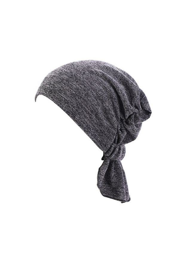 Head Wraps Wig Cap Muslim Adjustable Solid Color Hat Leisure Yashmak Stand-Ear Protection Head Scarf Hats for Women Dark Gray One Size