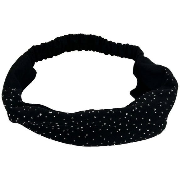 Pavied Headbands for Women Head Scarf Wide Headbands Workout Yoga Running Sports Headbands Boho Hair Bands Non Slip Sweat Head Bands Thick Head Wrap Bandanas for Women Turban Black One Size