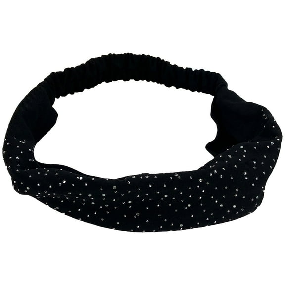 Pavied Headbands for Women Head Scarf Wide Headbands Workout Yoga Running Sports Headbands Boho Hair Bands Non Slip Sweat Head Bands Thick Head Wrap Bandanas for Women Turban Black One Size