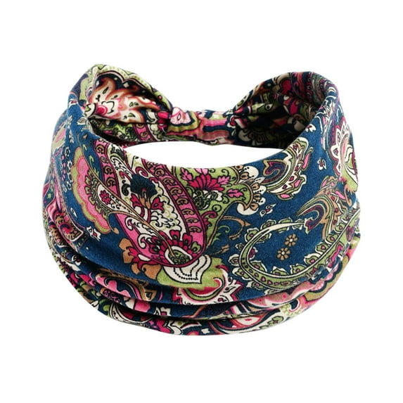Pavied Headbands for Women Head Scarf Women Elastic Headband Hair Headband Ladies Yoga Hijab Exercise Wicking Headband Elastic Non Slip Headband Turban Bandanas for Women Dark Blue One Size