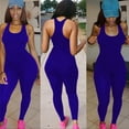 thumbnail image 1 of Pavied Jumpsuits for Women,Rompers for Women,Women Slim Yoga Sport Jumpsuit Long Bodysuit Tracksuit Pants BU/m,Overalls for Women,One Piece Jumpsuits,Outfits for Women,Fall Outfits,Blue M, 1 of 7