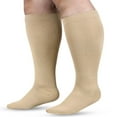 thumbnail image 1 of Pavied Knee High Socks Compression Socks Wide Calf Compression Socks For Women And Men Circulation Plus Size Knee High Support Stockings Running Socks Cotton Socks Beige 2XL, 1 of 2