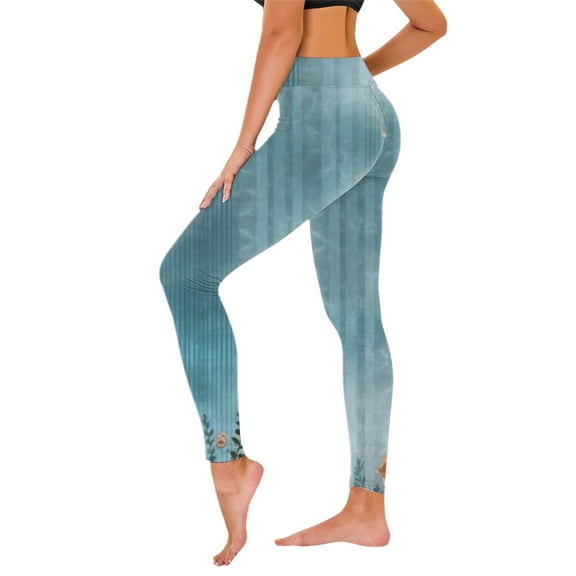 Pavied Leggings for Women,Petite Pants,Women Fashion Printed Leggings Leggings Workout Running Pants,Tights for Women,Workout Leggings,clearance items！ Blue L