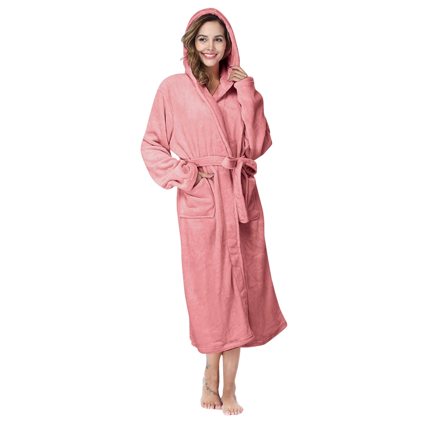Pavied Robes for Women,Towel Robe,Women Hooded Fleece Bathrobe ...