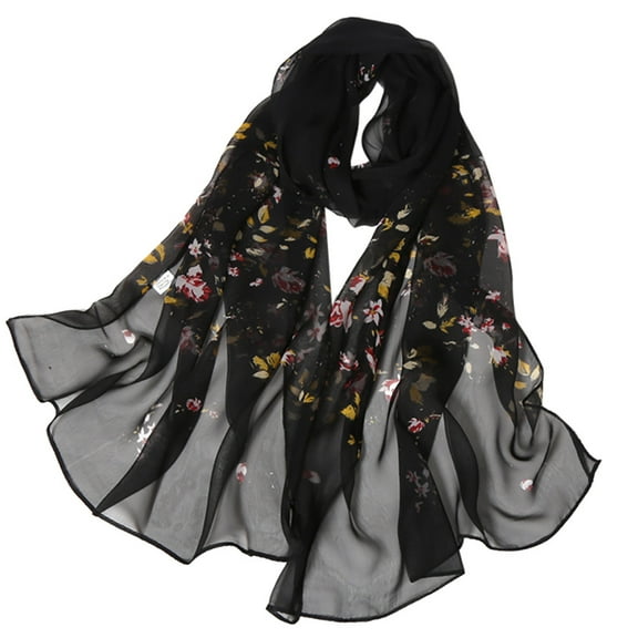 Pavied Scarf for Women,Winter Scarf,Fashion Women Roses Printing Long Soft Wrap Scarf Simulation Silk Shawl Scarves,Scarves,Neck Scarf Clearance Sale!