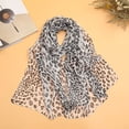 thumbnail image 1 of Pavied Scarf for Women Shawl Wraps Classic Leopard Print Chiffon Scarf Women's Thin Shawl Silk Scarf Dark Gray A, 1 of 3