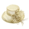 thumbnail image 1 of Pavied Sun Hats Bucket Hats Women's Church Kentucky Daily Cap Fascinator Bridal Tea Party Wedding Hat Womens Hats Wide Brim Hats Khaki One Size, 1 of 2