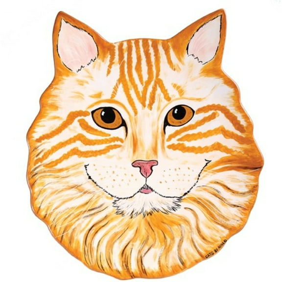Pavilion Gift Company - Julius - Orange Tabby - 11.5" Cat Plate