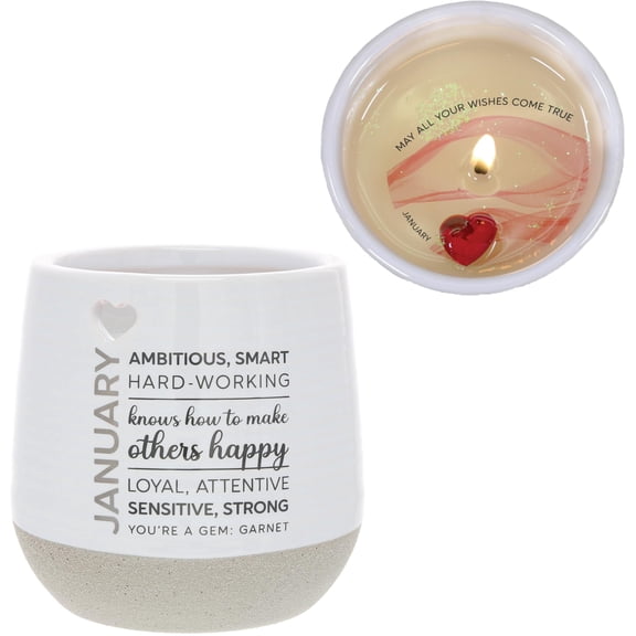 Pavilion - 11 oz Wax Reveal Candle, Natural Soy Wax Birthstone Candle, Jasmine Scented, Gemstone Candle with Crystal Inside, Birthday Gifts for Women, 1 Count A101