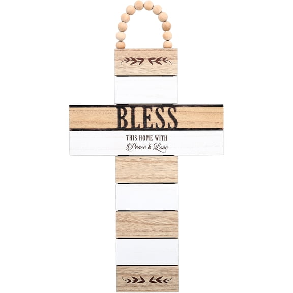 Pavilion Gift Company - Bless - 9.75" x 18" Hanging Cross Plaque
