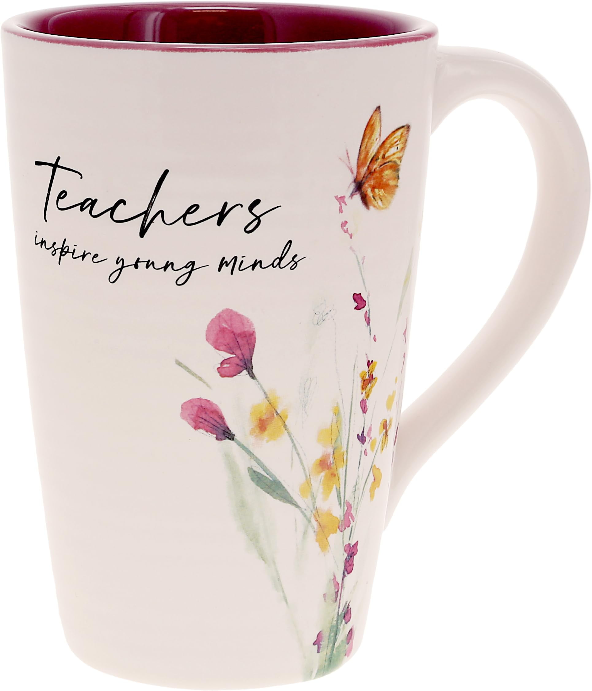 Pavilion 17 oz Floral Butterfly Ceramic Mug for Teachers