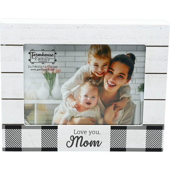 Pavilion - 5" x 7" Photo - Love You Mom - 9" x 7.25" MDF Self-Standing Picture Frame