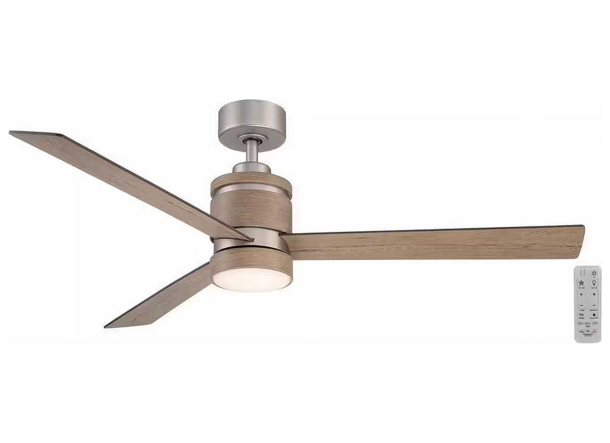 Pavilion 56 in. Integrated CCT LED Indoor Satin Nickel Ceiling Fan with