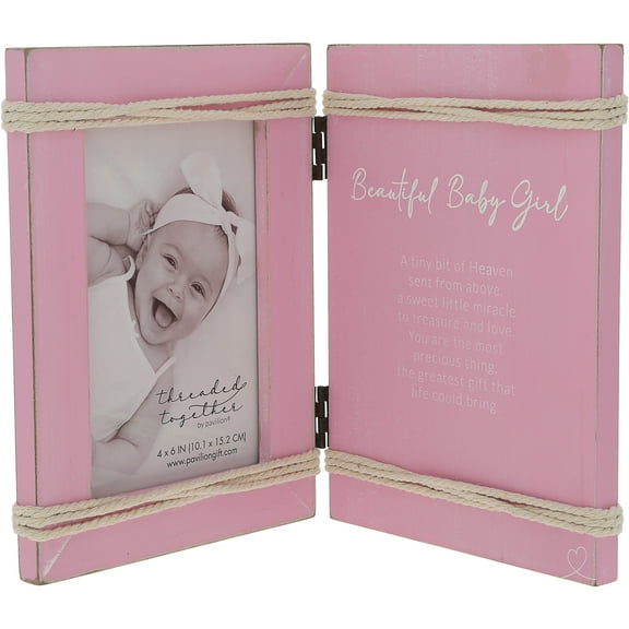 Pavilion - Baby Girl - 4" x 6" Vertical Picture Photo Frame Baby Shower Sprinkle Gift Memories Nursery Decor Present
