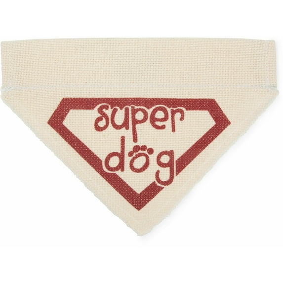 Pavilion - Beige Paw Print Small Dog Slip on the Collar Bandanna - Super Dog