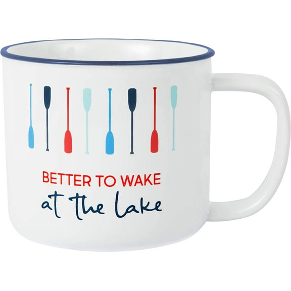 Pavilion - Better To Wake At The Lake - Large 17 Oz Stoneware Coffee Cup Mug