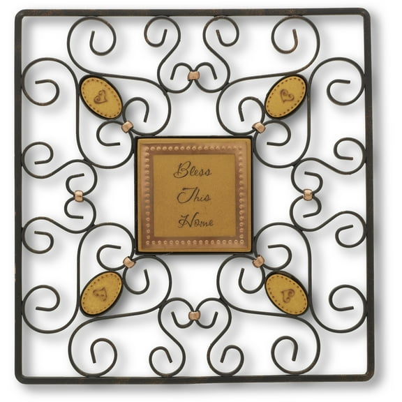 Pavilion - "Bless This Home" 12x12 Square Scroll Wall Hanging Decor