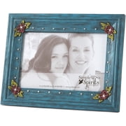Pavilion Gift Company Photo Frame, 7-3/4 by 6-1/2-Inch, Blue Floral