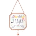 thumbnail image 1 of Pavilion - Family Is Everything Glass Floral Sun Catcher with Brass Boarder and Heart, 1 of 2