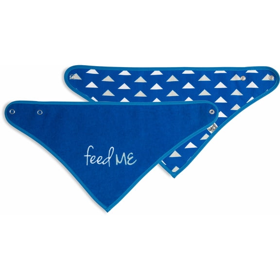 Pavilion Gift Company - Navy Feed Me - Reversible Handkerchief bib