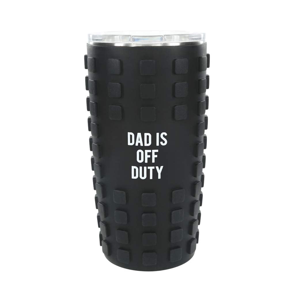 Pavilion Gift Company 14344 Fr The Man The Myth The Legend-20 oz Silicone Non-Slip Grip Travel Tumbler with BPA-Free Plastic Lid, 20 oz, Black