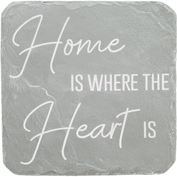 Pavilion Gift Company 25301 Home is Where-7.75" x 7.75" Garden Stone, Light Gray, White