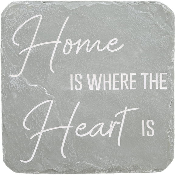 Pavilion Gift Company 25301 Home is Where-7.75" x 7.75" Garden Stone, Light Gray, White