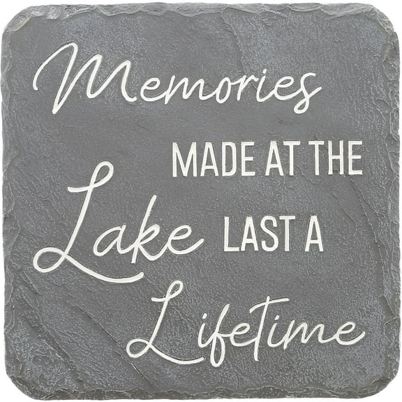 Pavilion Gift Company 25310 Lake Lifetime-7.75" x 7.75" Garden Stone, Gray, White