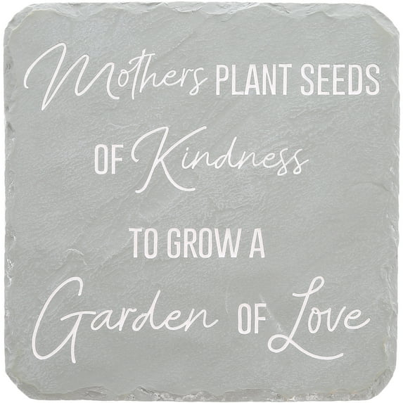 Pavilion Gift Company 25317 Mother's 7.75" x 7.75" Garden Stone, Light Gray, White