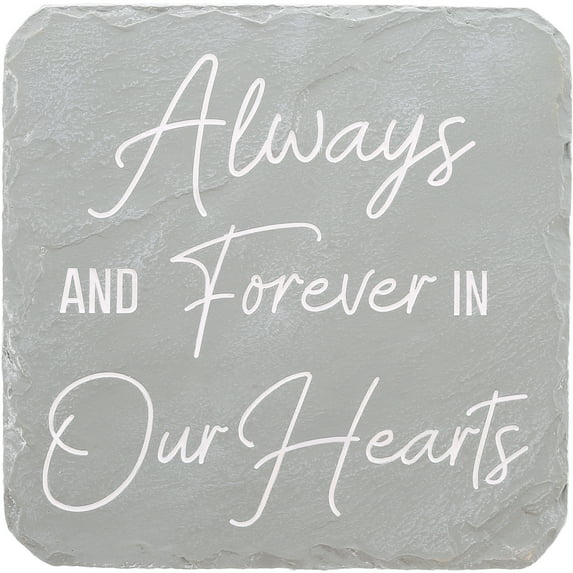 Pavilion Gift Company 25323 Always & Forever-7.75" x 7.75" Garden Stone, Light Gray, White