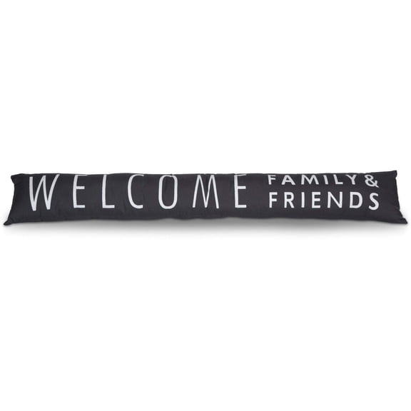 Pavilion Gift Company Welcome Family and Friends Draft Stopper, 36-1/2 x 6", Black