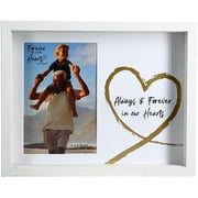 Pavilion Gift Company Always & Forever in Our Hearts 7.5x9.5 Inch Easel Back Vertical Picture Frame, Gold