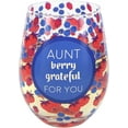 thumbnail image 1 of Pavilion Gift Company Aunt Grateful For You-Berry 18oz Stemless Wine Glass, Blue, 1 of 6