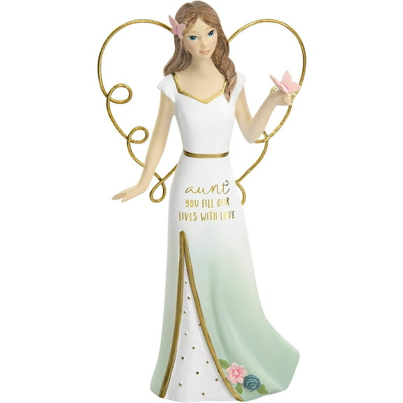 Pavilion Gift Company Aunt You Fill Our Lives with Love - 5.5 Inch Collectible Angel Figurine, Blue