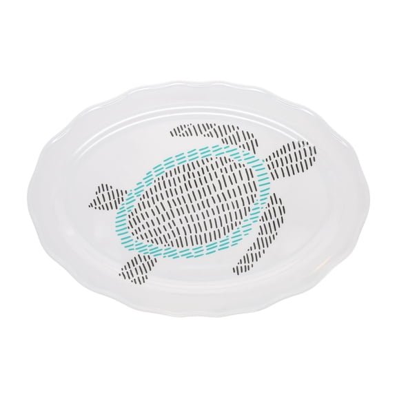 Pavilion Gift Company - Beach - 20" Melamine Serving Tray Sea Turtle Summer Beachfront Beach-House Waterfront Kitchenware