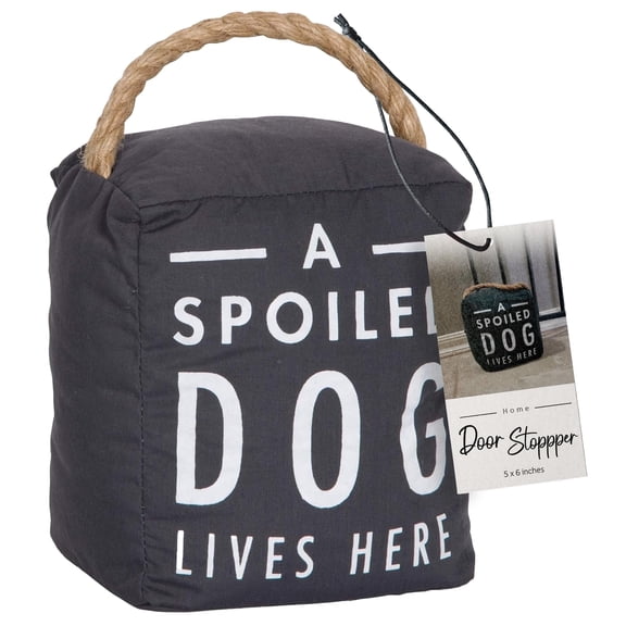 Pavilion Gift Company Dog Door Stopper, Canvas with Rope Handle, 5 x 6 Inches