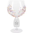 thumbnail image 1 of Pavilion Gift Company Drink To That-Colorful Swirls 24 Oz Hand Painted Stemmed Wine Glass, 24oz, Red, 1 of 10